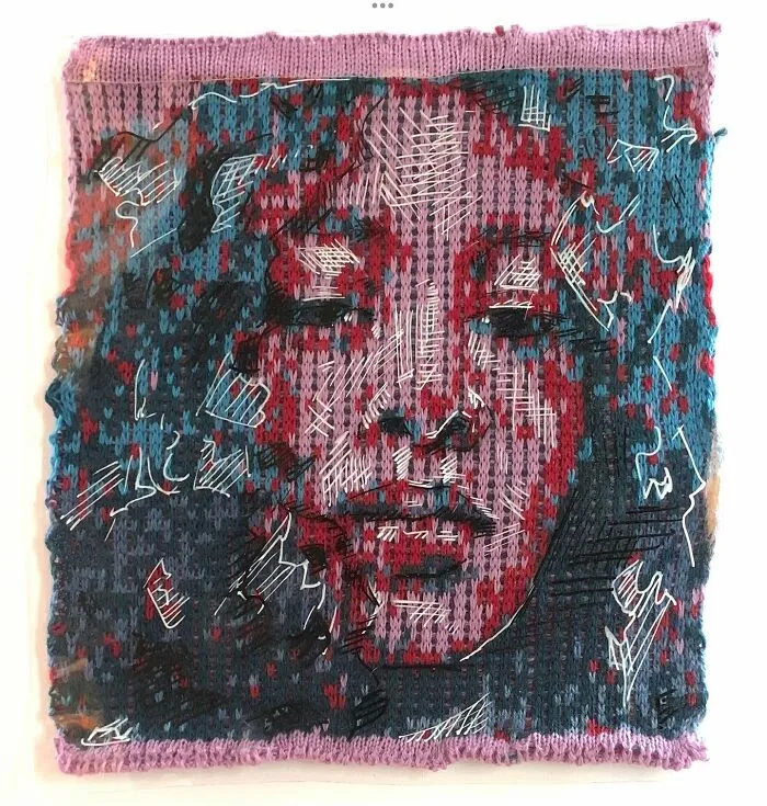 Artist Combines Vintage Knitting Machines And Digital Art To Create Stunning Portraits (33 Pics)