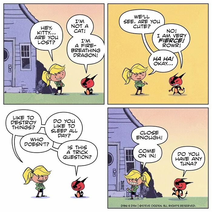 20 Cute And Funny Comics About A Tiny Dragon With A Big Personality By Steve Ogden
