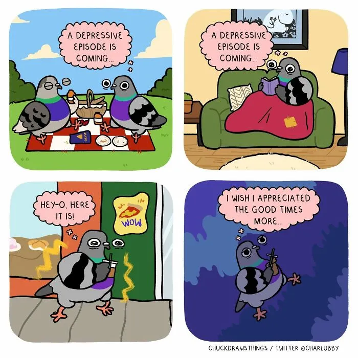 This Artist Turns Anxiety And Everyday Struggles Into Heartfelt Pigeon Comics (50 New Pics)