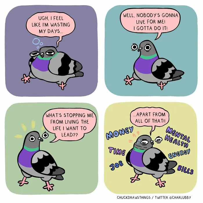 This Artist Turns Anxiety And Everyday Struggles Into Heartfelt Pigeon Comics (50 New Pics)