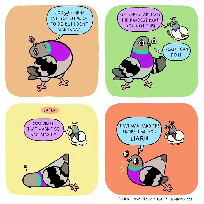 This Artist Turns Anxiety And Everyday Struggles Into Heartfelt Pigeon Comics (50 New Pics)