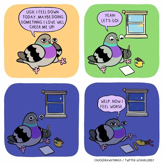This Artist Turns Anxiety And Everyday Struggles Into Heartfelt Pigeon Comics (50 New Pics)