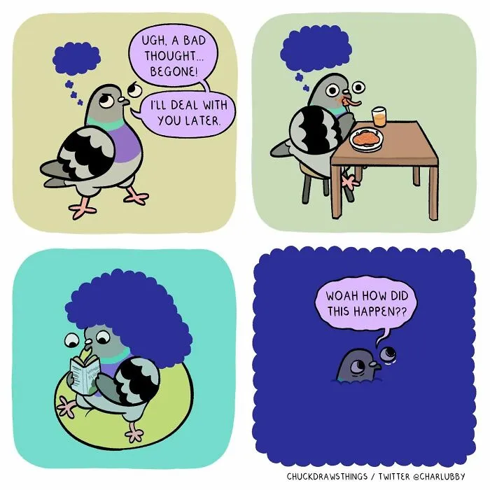 This Artist Turns Anxiety And Everyday Struggles Into Heartfelt Pigeon Comics (50 New Pics)