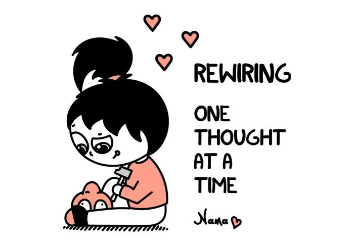 Go Nana's World comic on struggles: Rewiring one thought at a time.