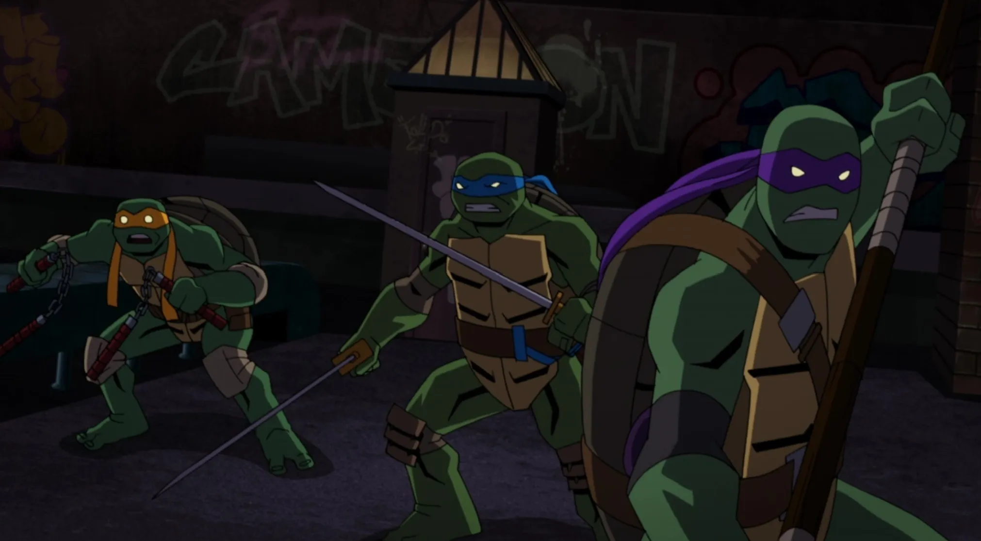 General Knowledge: Teenage Mutant Ninja Turtles in a dark alley, ready for battle. Which science-fiction term fits the picture?