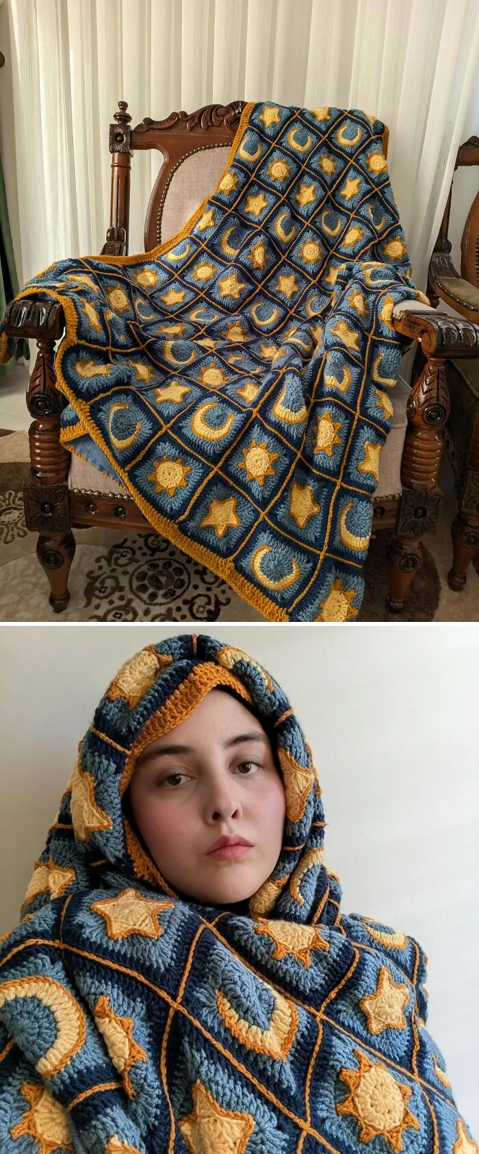 2 Years And 204 Granny Squares Later… Finally Finished! ☀️🌙⭐