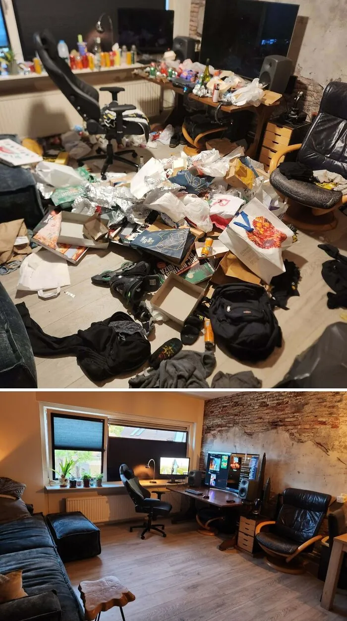 Before And After A Girl Said She'd Come Over