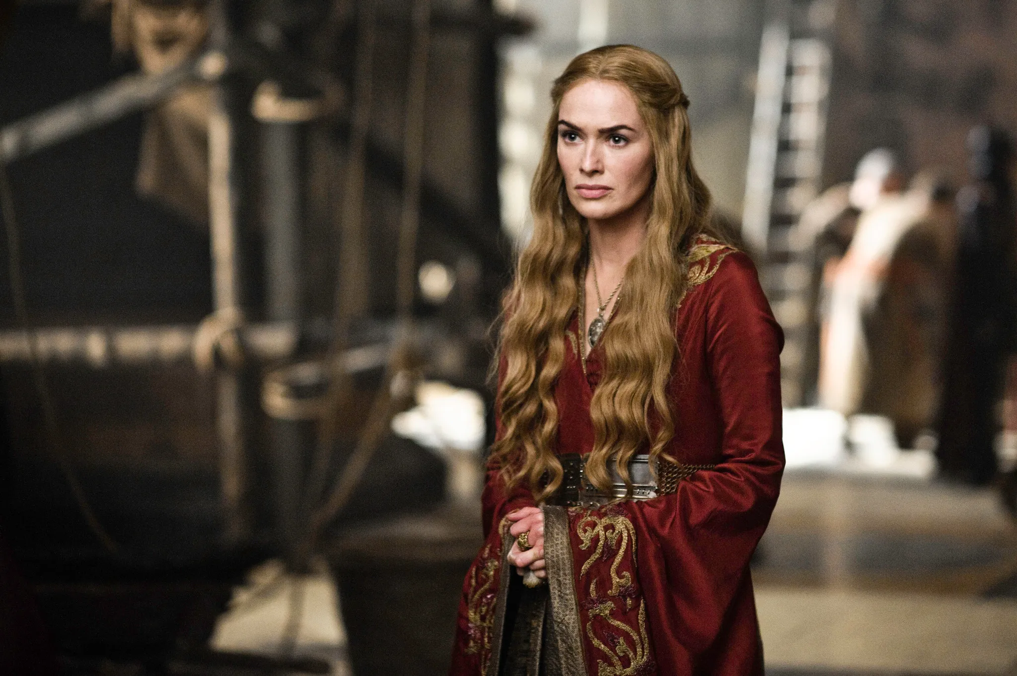 Cersei Lannister in a red gown, a figure to have by your side when you take a risk.
