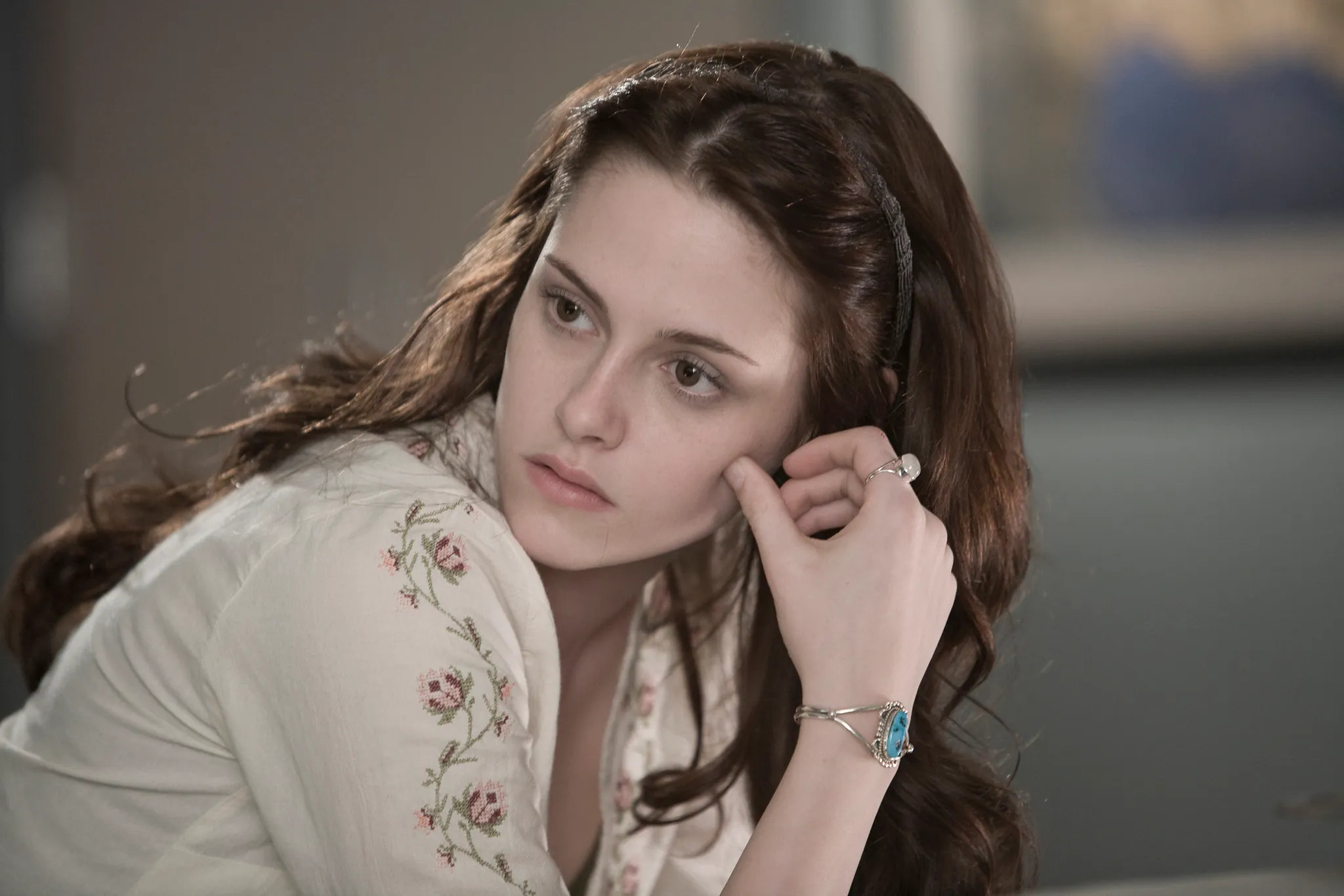Bella Swan looking thoughtful, a figure to have by your side when you take a risk.