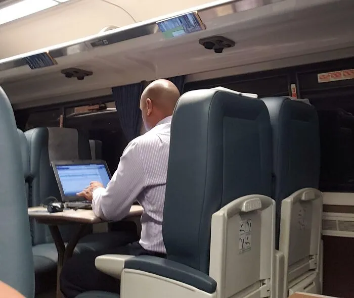 Met My First Male Karen. Complained About Us Talking, But Was In Conference Meetings At 4:55 AM On The Train