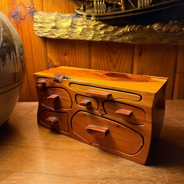 Found This Really Cool Wooden Jewelry Box At Goodwill Today. It Even Has A Hidden Drawer Within A Drawer