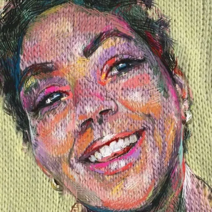 Artist Combines Vintage Knitting Machines And Digital Art To Create Stunning Portraits (33 Pics)