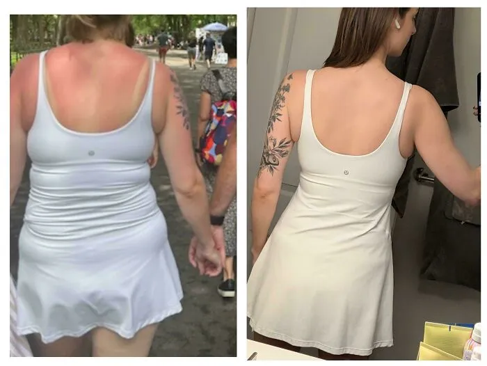 El mismo vestido, con 2 años y medio de diferencia. Ahora peso 14 kilos menos
