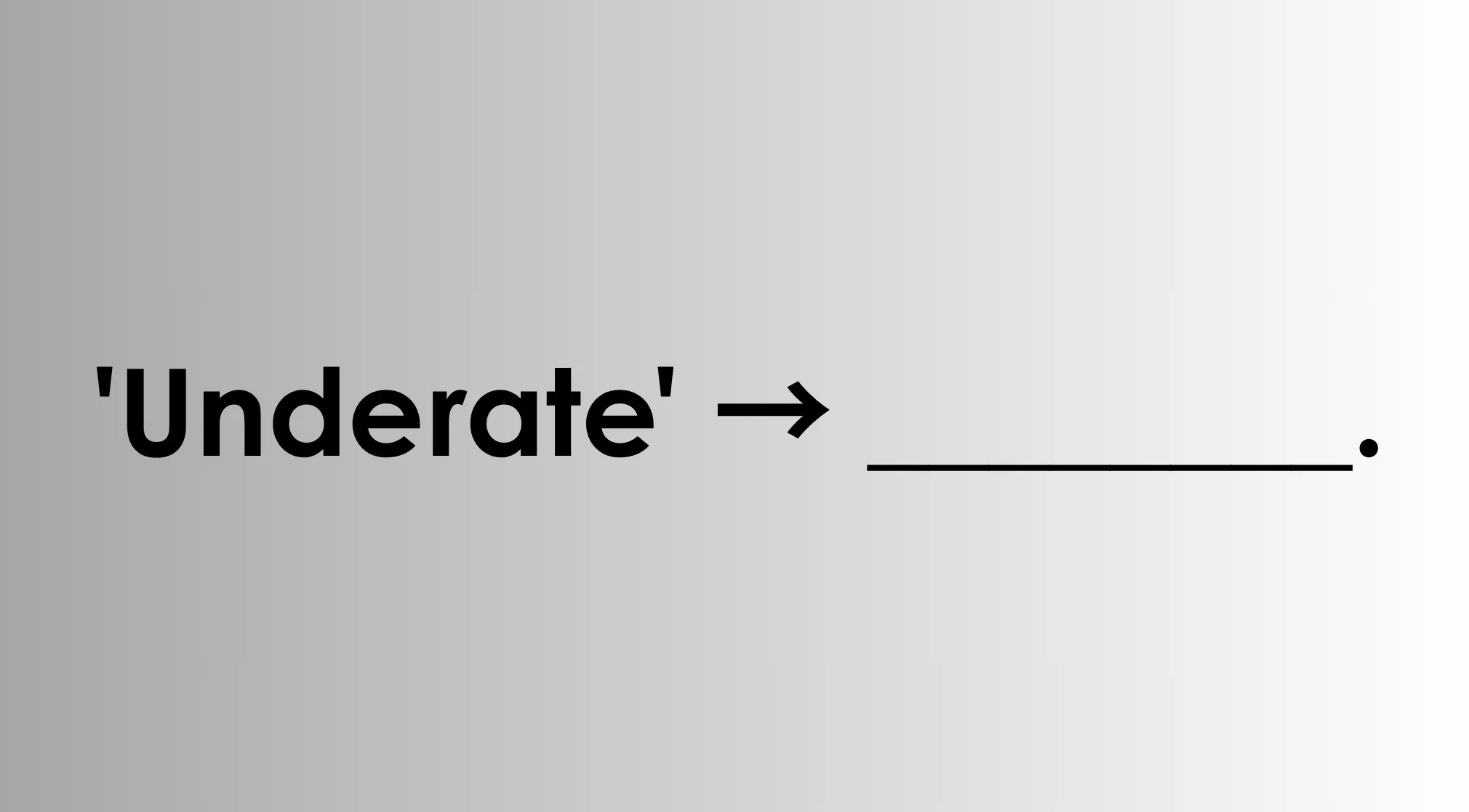 A Spelling Bee challenge showing the word 'Underate' with an arrow pointing to a blank line for the correct spelling.