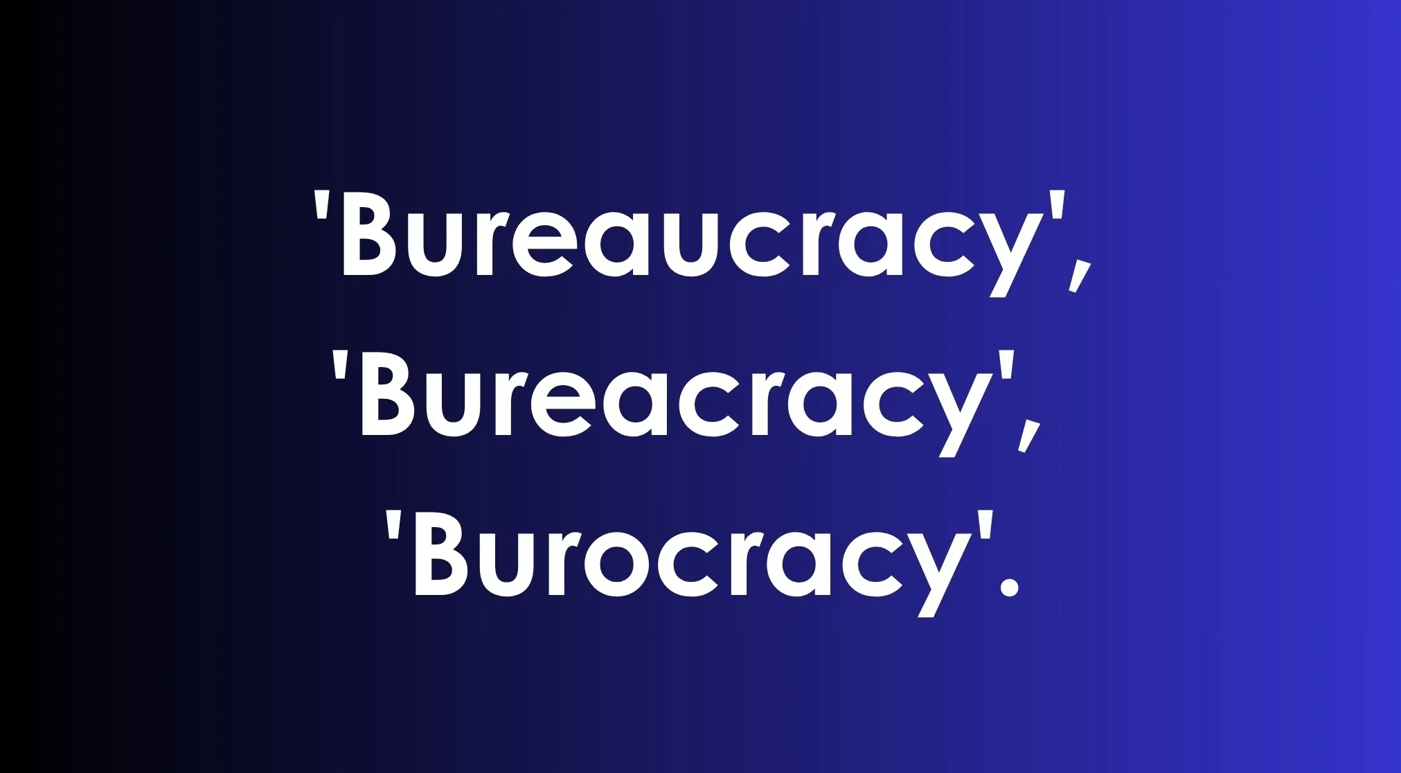 Spelling Bee challenge: fix the incorrect spelling. Three options for 'Bureaucracy' are shown on a blue background.