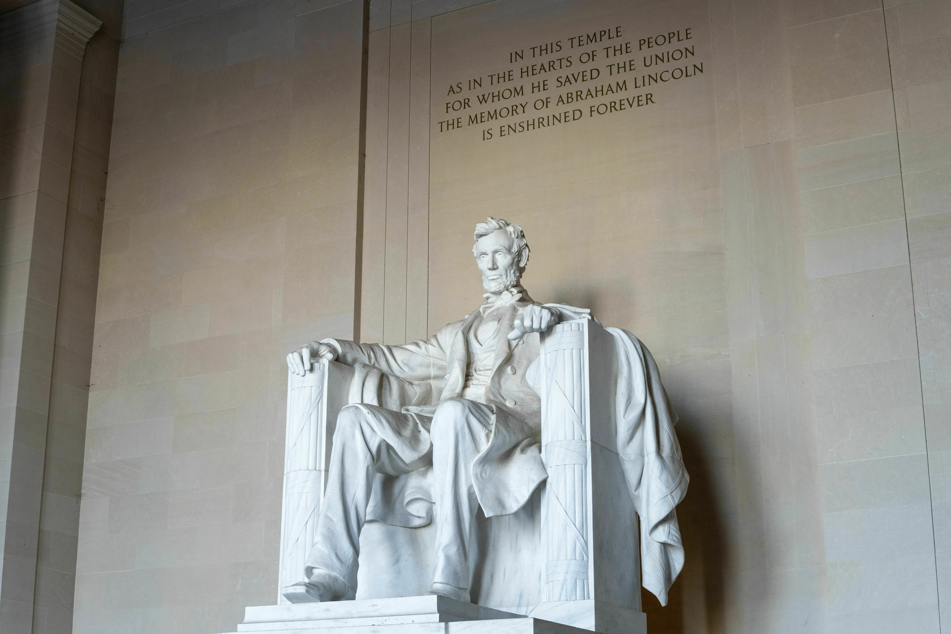 The statue of Abraham Lincoln in the Lincoln Memorial, representing the constitutional authority to ratify treaties.