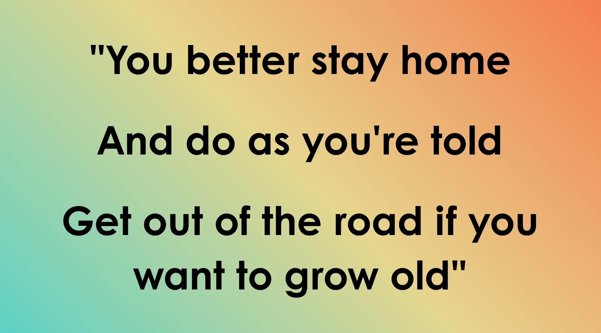 Text from a song's last line, displaying the closing words and inviting guesses about the song.