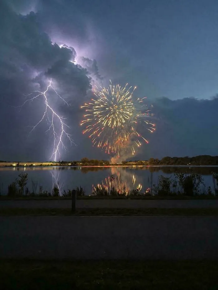 Someone Got A Snap Of This In My Town Fireworks Last Night