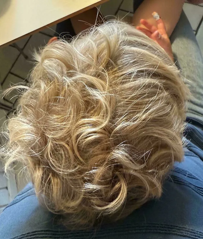 My Sons Hair Is Half Straight Half Curly Almost Down The Middle