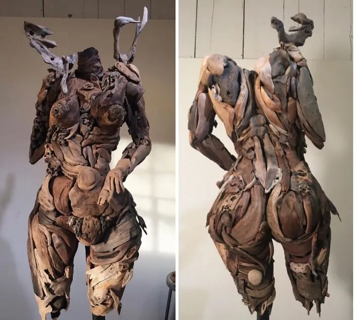 27 Mesmerizing Portrait Sculptures Crafted From Naturally Found Wood By This Artist