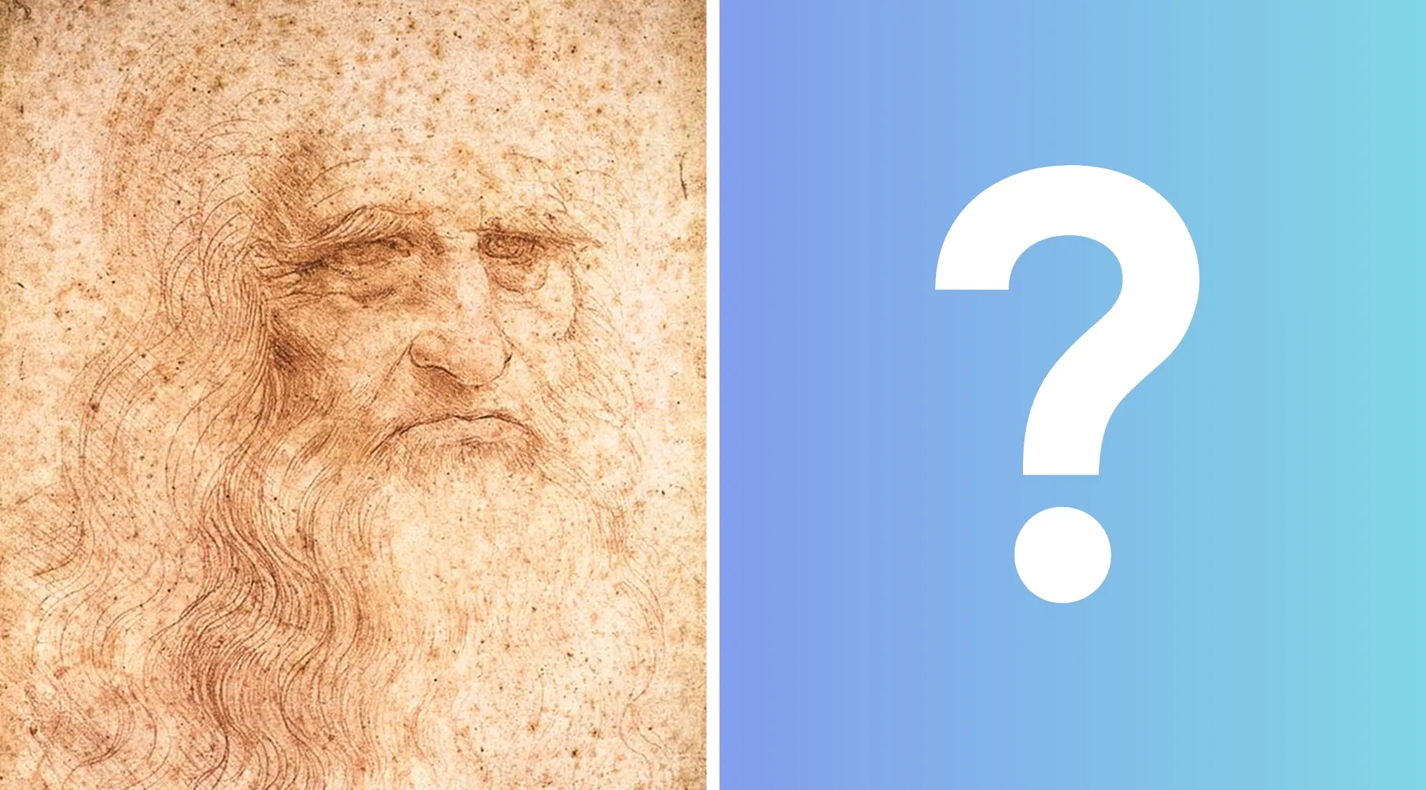 A famous painter's self-portrait, a detailed drawing of an elderly man with a long beard.