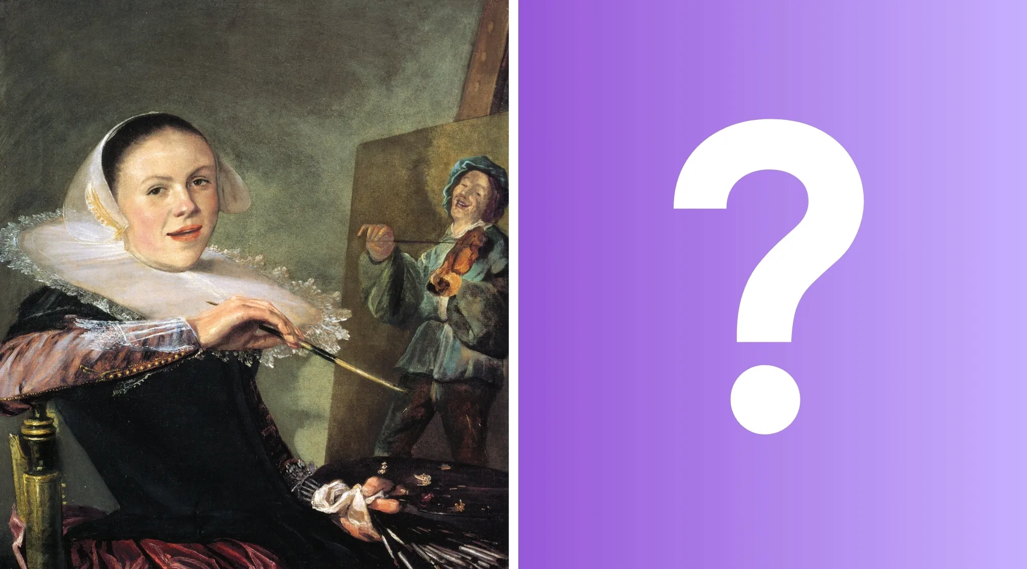 A self-portrait by a famous painter, a woman in a white collar painting, which artist painted themselves like this?