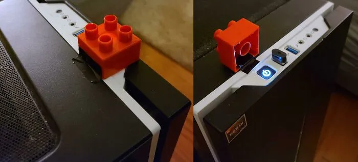 Cat Kept Stepping On My Power Button So I Installed A "Molly Guard"