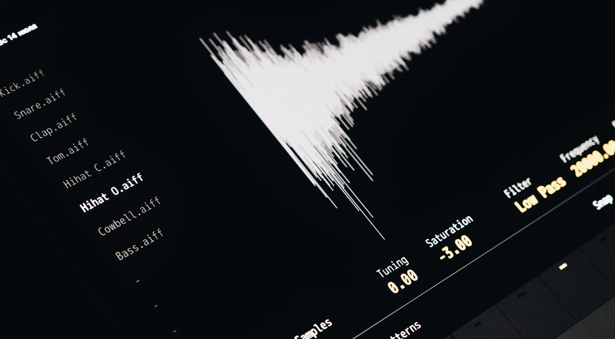 Screen displaying a sound wave pattern and audio file list for Chinese Exam Physics.