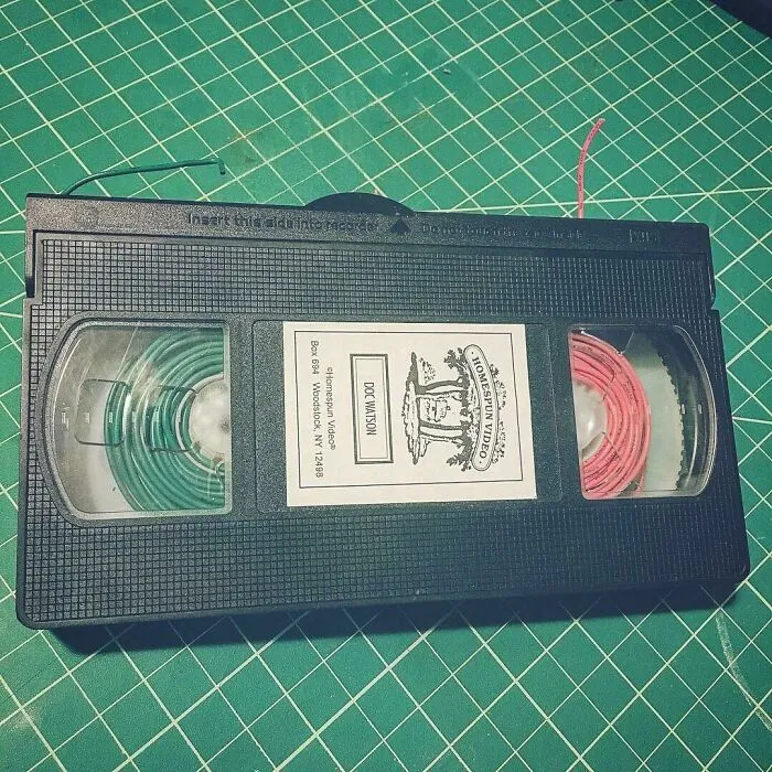 Vhs Tape Made Into A Wire Dispenser