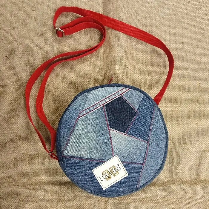 Last Project This Year. Round Denim Bags From Recycled Jeans And Backpacks