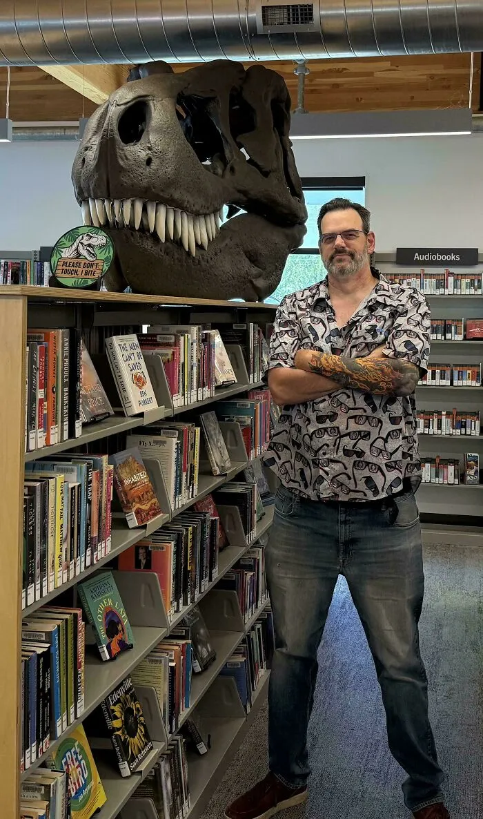 We Dropped Off Our T-Rex Skull To The Local Library Today