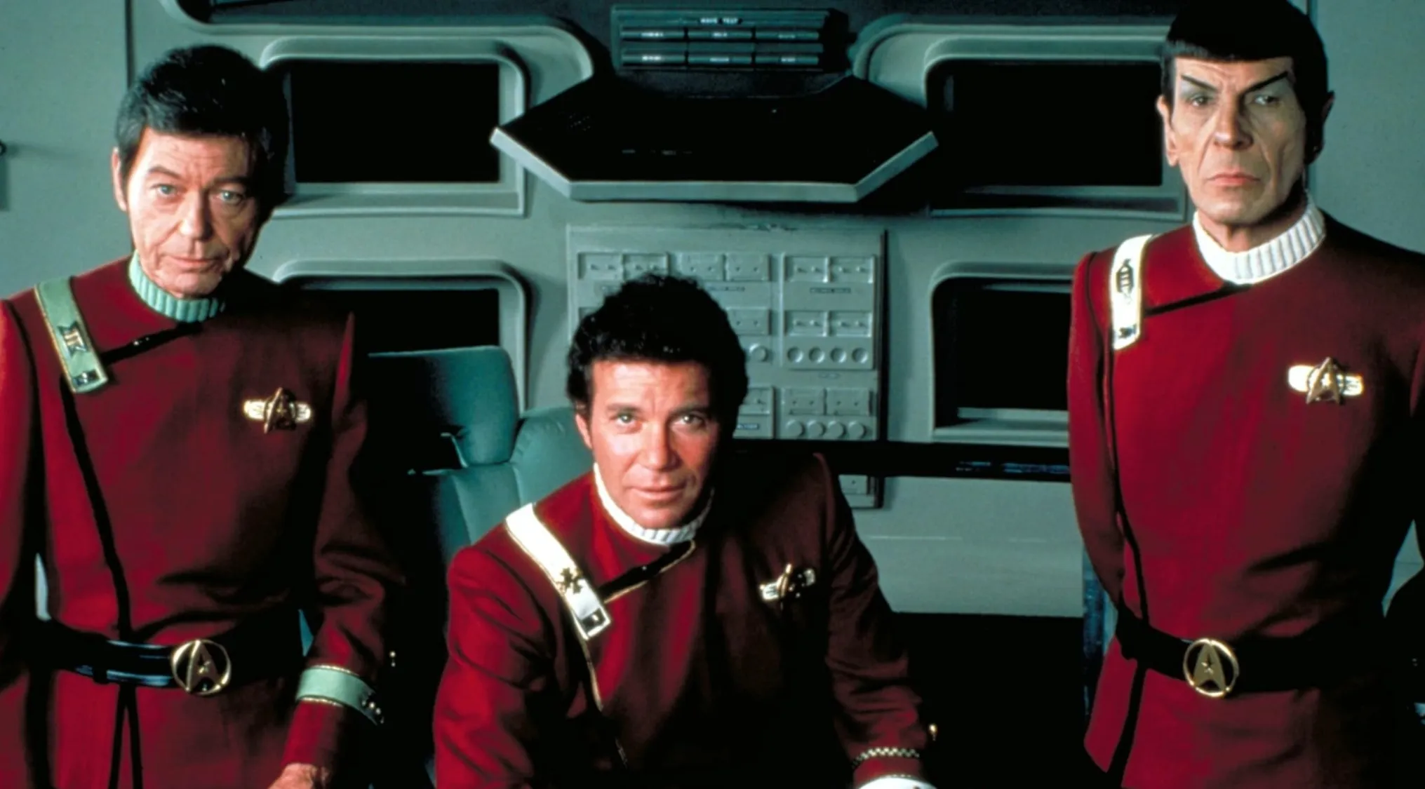Three characters from a movie franchise in uniform, prompting viewers to name the film that doesn't belong.