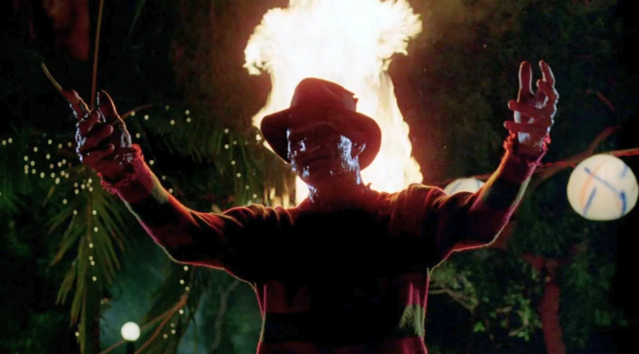 Freddy Krueger with fiery head, an Odd One Out movie franchises horror character.