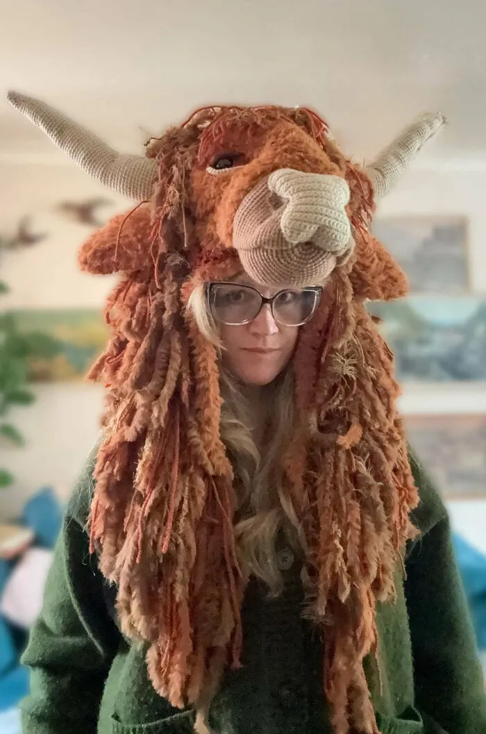Sombrero en forma de vaca de las Highlands