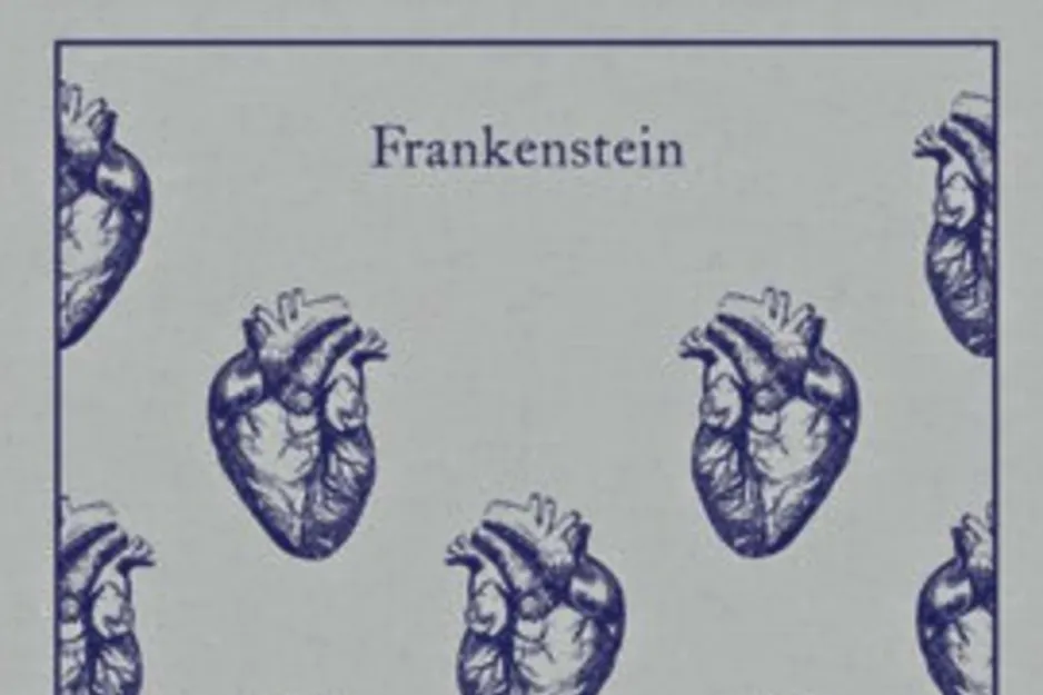 Frankenstein book cover featuring human hearts.