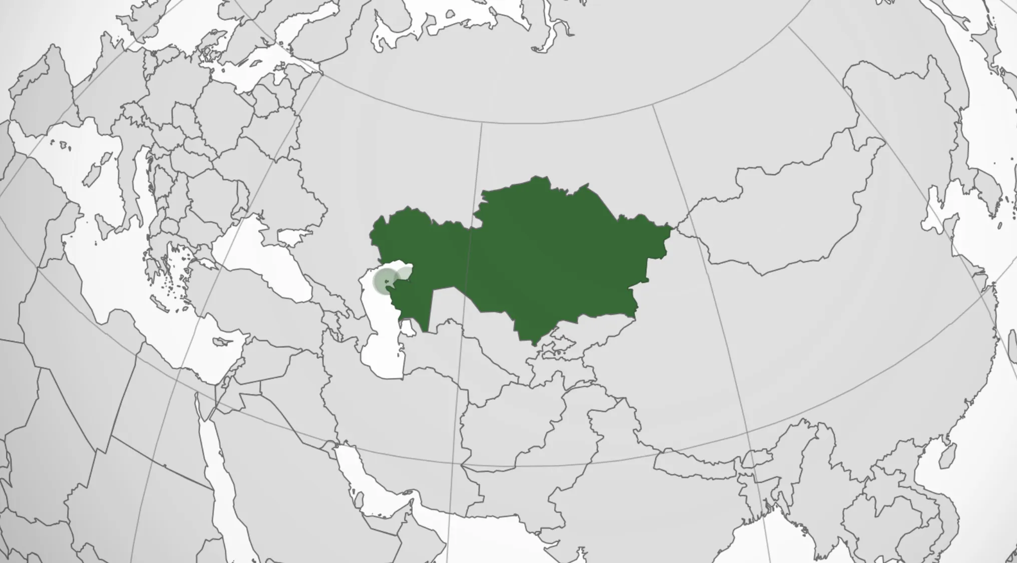 A map highlighting the country of Kazakhstan in green, part of a quiz to name the country on the map.