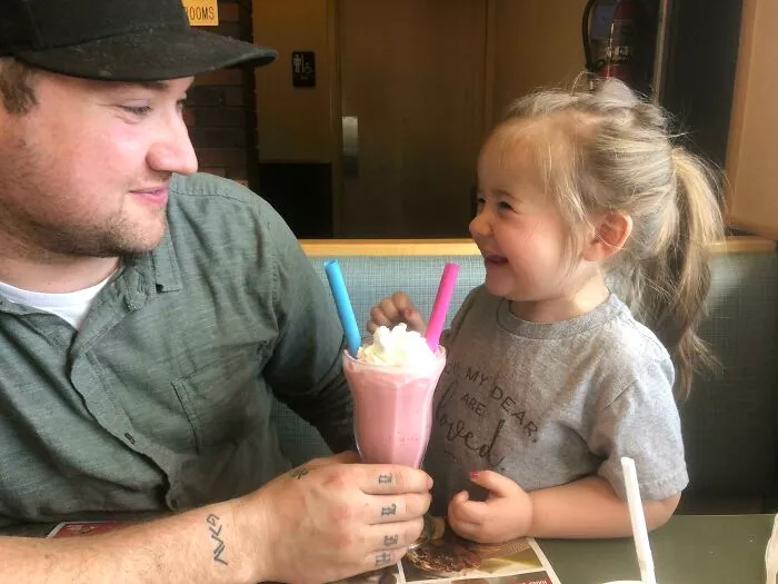 My Dad And I Used To Get Milkshakes Together All The Time. My Daughter And I Sharing Our First Milkshake Together