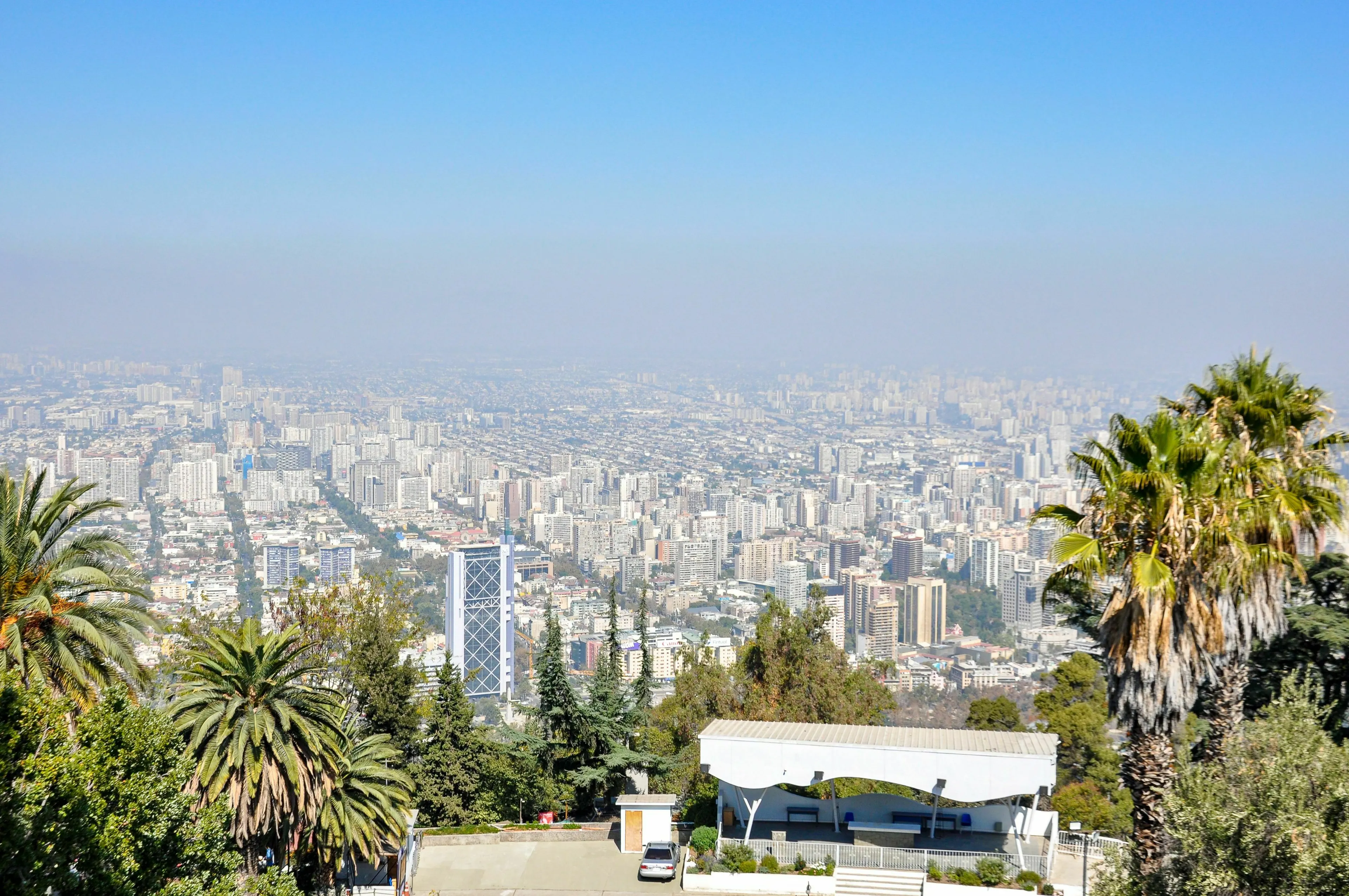 An aerial view of Santiago, the capital city of Chile, for a pub trivia quiz.