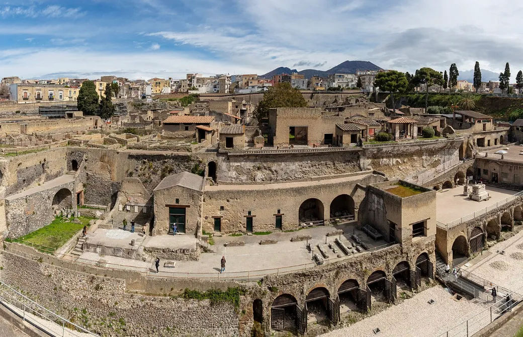 The ancient city of Herculaneum, destroyed by a volcano, shown for a pub trivia quiz.