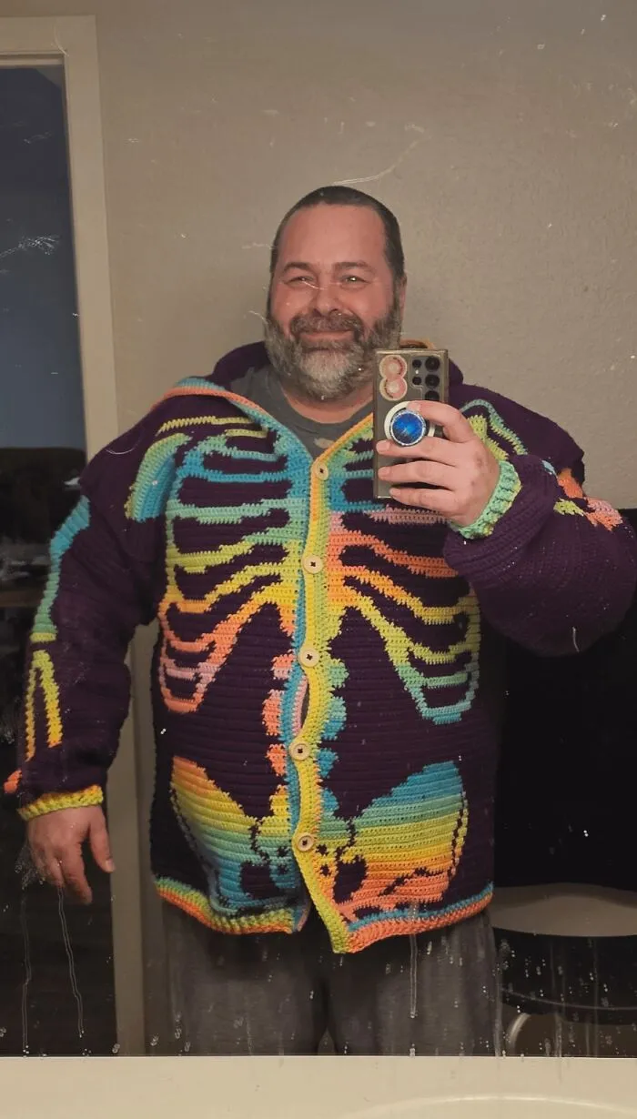 Chaqueta esqueleto arco iris