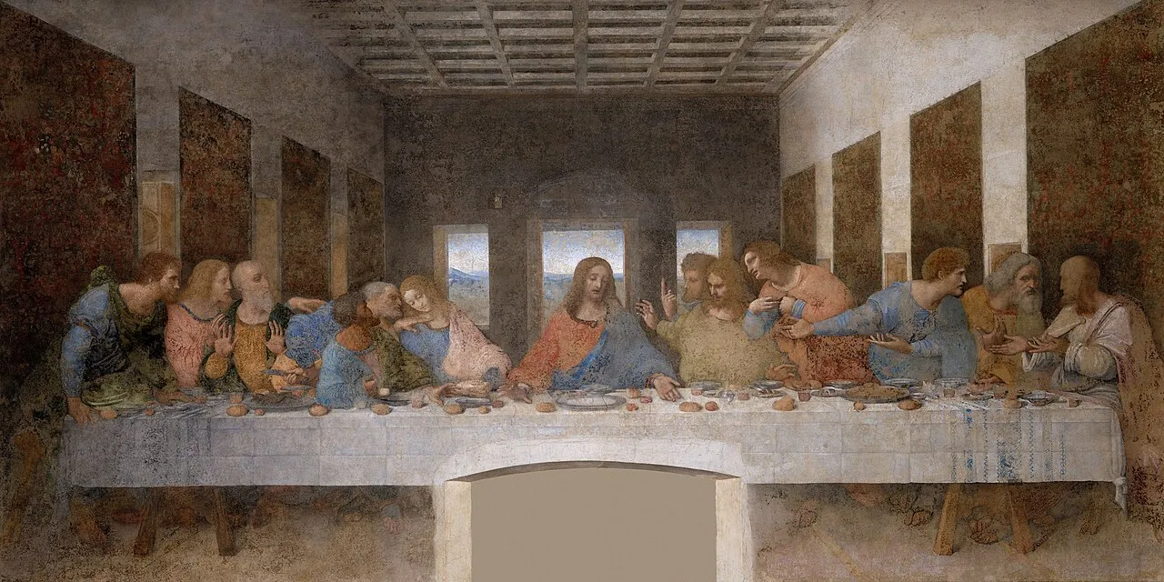 Leonardo da Vincis The Last Supper, an iconic painting from the Renaissance era.