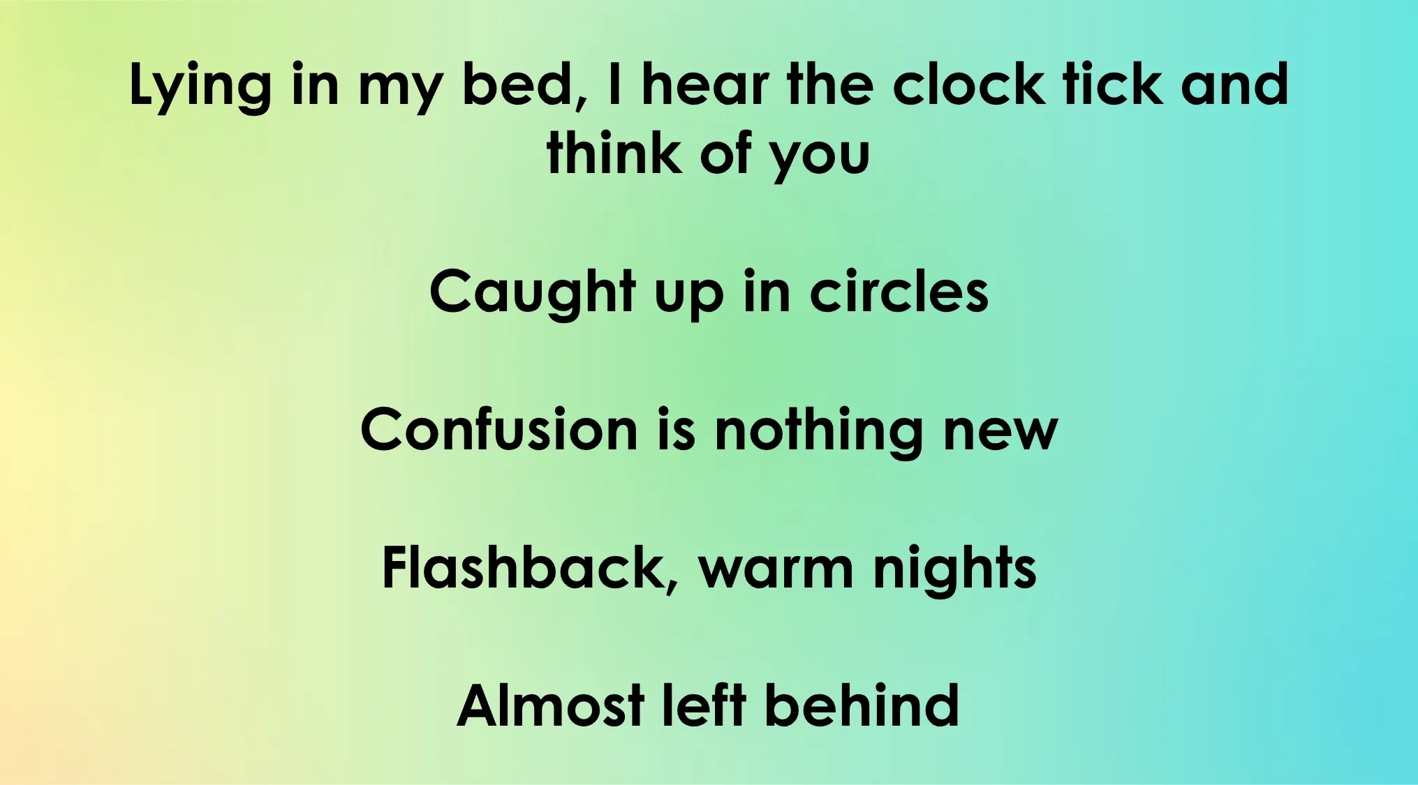 Opening lyrics from a '70s or '80s song, prompting users to identify the track in a lyrics quiz.