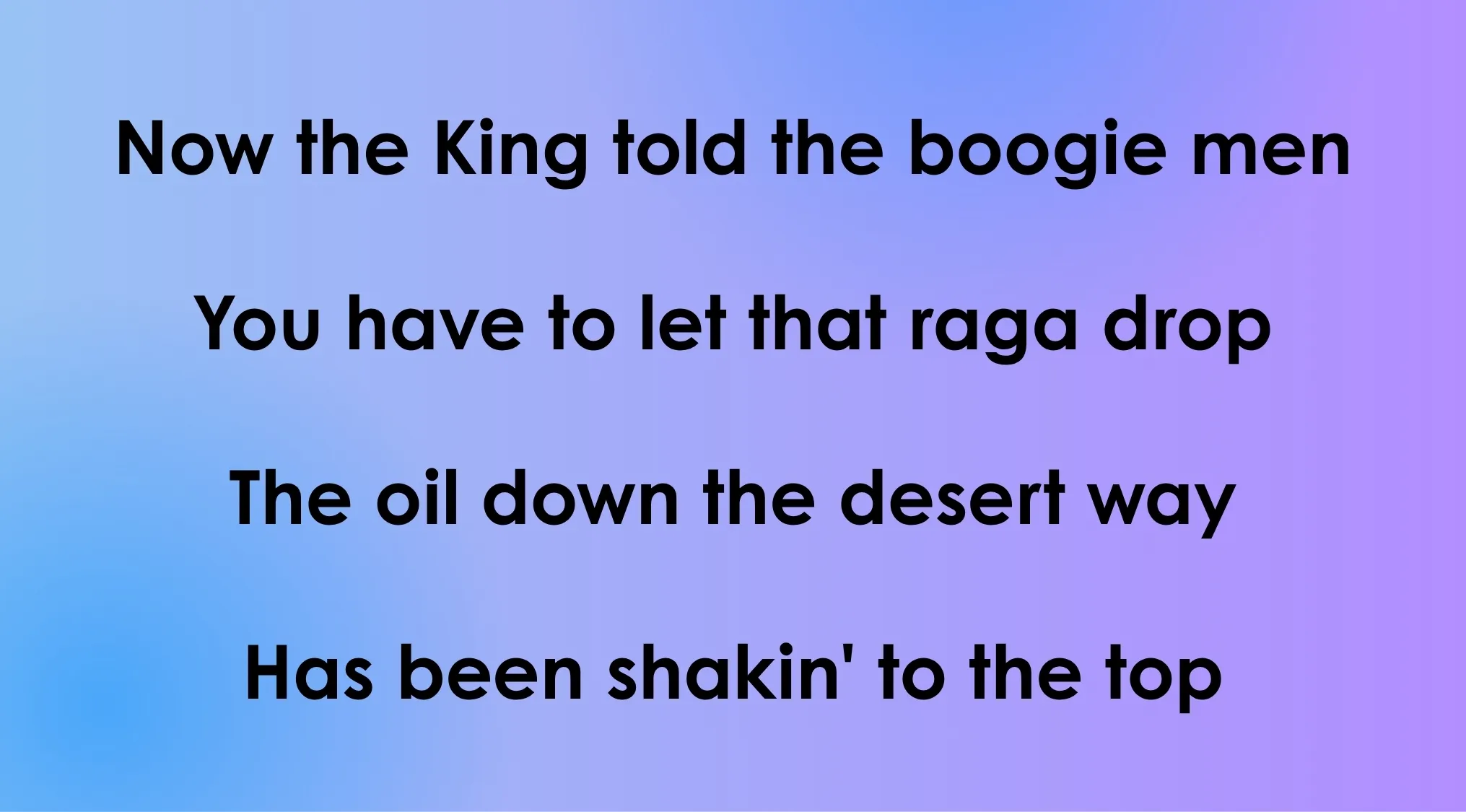Quiz part 3: Opening lyrics from a 70s or 80s song, asking which song opens with these words.