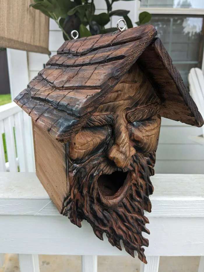My Daughter Told Me My Carved Bird Houses Were "Goblincore"?