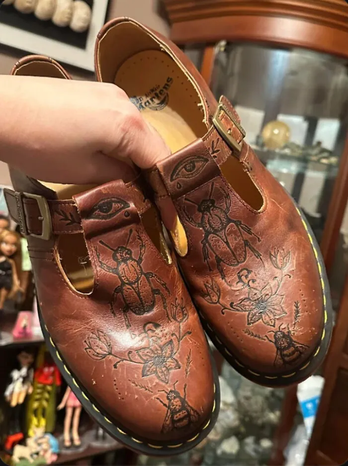 Someone On The Doc Martens Sub Burned In The Cool Designs On These. I Figured You All Would Appreciate It