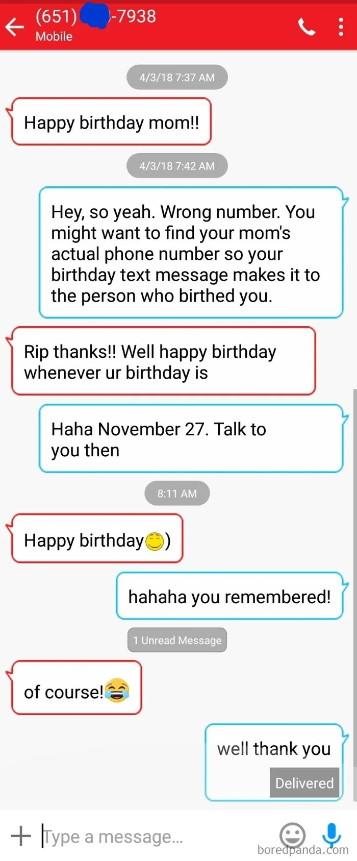 Got A Wrong # Text Back In April, And It Made Me Smile Today!