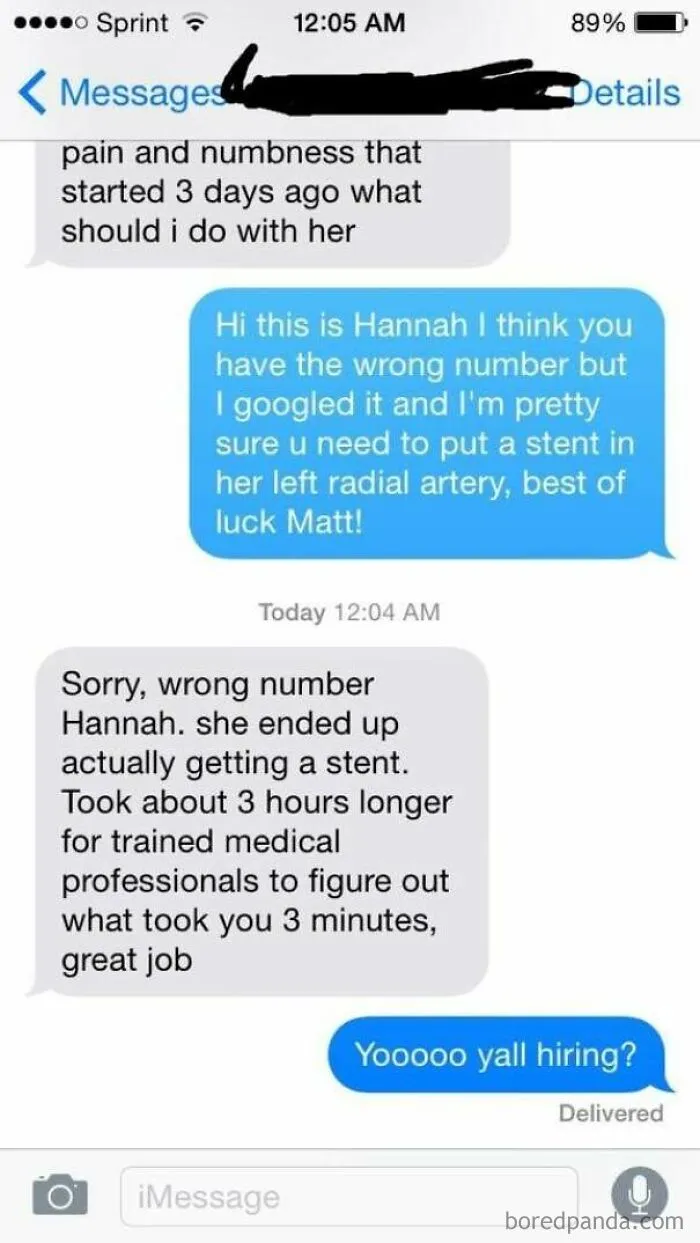 A Doctor Accidentally Texted My Girlfriend Requiring Medical Assistance. She Turned Out To Be Useful