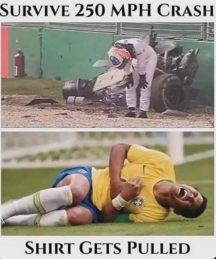 Tough F1 Driver vs. Delicate Footballer