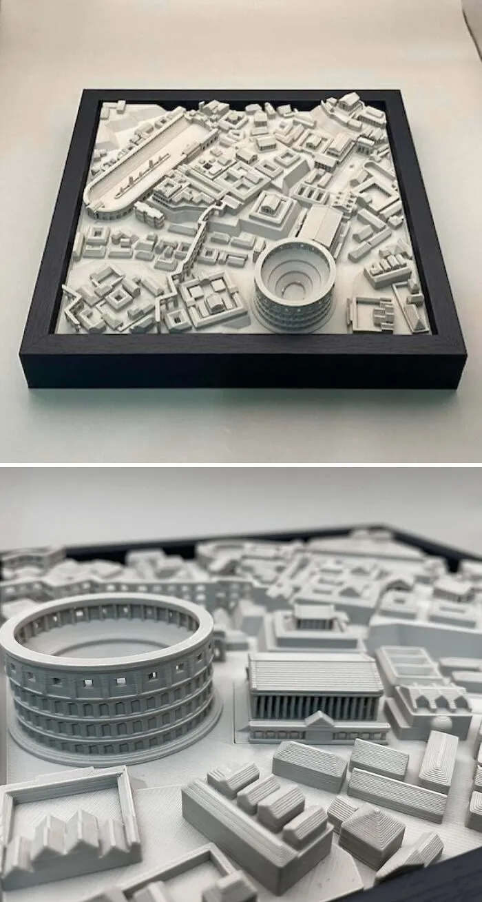 Últimamente he estado trabajando en maquetas de ciudades antiguas y por fin terminé Roma. Encontrar el equilibrio perfecto entre detalle y facilidad de impresión fue probablemente lo más difícil.