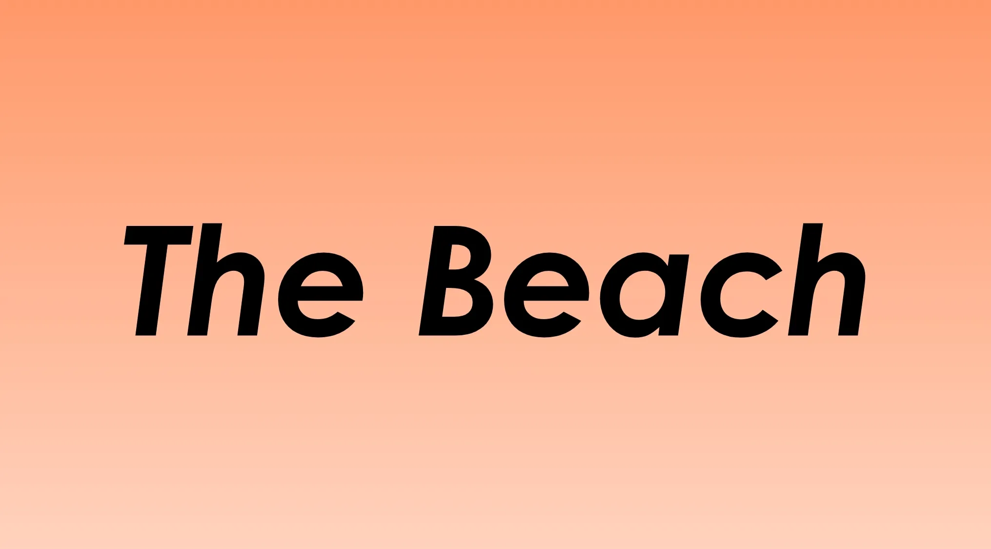 The words The Beach in black, italicized font on a light orange background. Complete the '60s band name.
